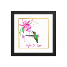 Load image into Gallery viewer, &quot;Infinite Love&quot; Album Art Framed Poster (Green Hummingbird)
