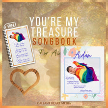 Cargar imagen en el visor de la galería, &quot;You&#39;re My Treasure&quot; 2-in-1 Bundle with Songbook &amp; 16x20 Rainbow Flower Canvas + FREE Notebook (Customized)
