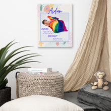 Load image into Gallery viewer, &quot;You&#39;re My Treasure&quot; 16x20 Rainbow Flower Canvas
