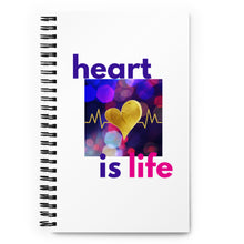 Cargar imagen en el visor de la galería, &quot;Heart is Life&quot; Spiral Notebook with Dotted Pages (NOT Lined)
